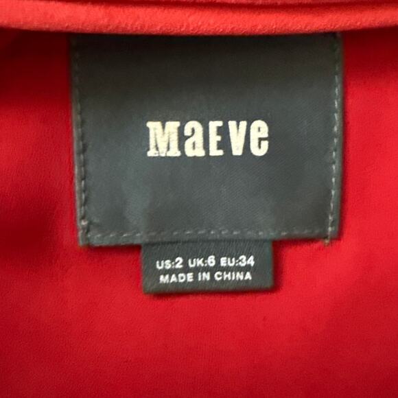 Anthropologie Maeve De Stijl‎ Popover Chiffon Blouse Red Size 2 - Picture 8 of 11